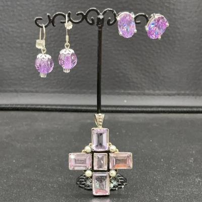 Sterling Jewelry With Purple Stones