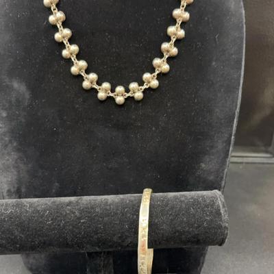 Sterling Necklace And Bracelet Made In Mexico