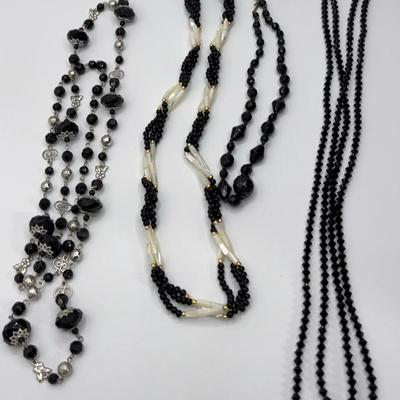 Black Beaded Fashion  Necklaces 