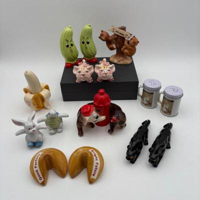 Sweet Vintage Salt & Pepper Shakers - Animal & Vegetable!