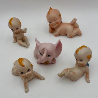 Vintage Bisque Kewpie Babies + Friend