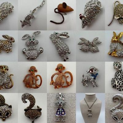 Animal Assortment - Vintage & Not - Sparkly Costume Jewelry