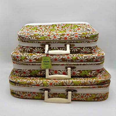 In-Flight Vintage Luggage Trio - Sweet!