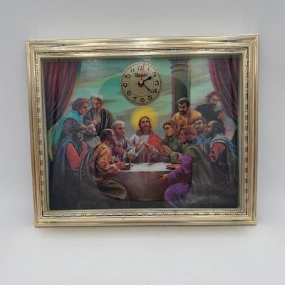 Vintage 3-D Christ Clock - Last Supper