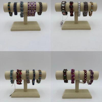 20 "Bling" Costume Jewelry Bracelets - All Colors and Size of "Gems"