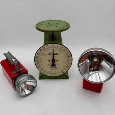 Antique Scale & Flashlights