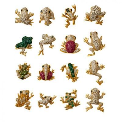 Frog Frenzy - Vintage & Not - Sparkly Costume Jewelry Pins