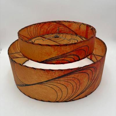 Vintage Mottled Orange Lampshade - 1950s