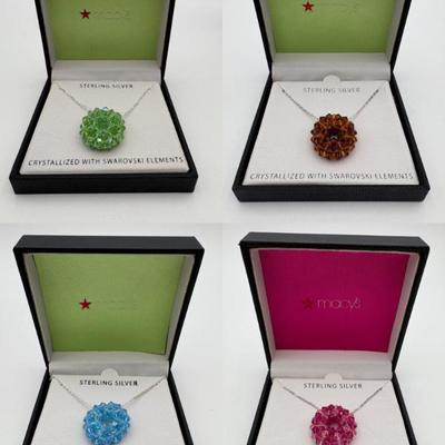 Swarovski Crystal/Sterlingl Necklace Quartet - Macy's