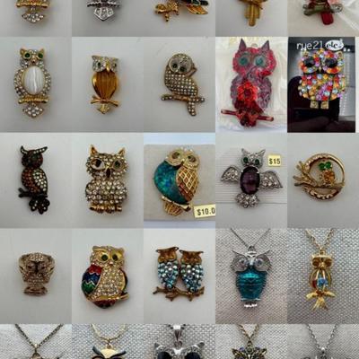 Owl Parliament -  Vintage & Not - Sparkly Costume Jewelry!