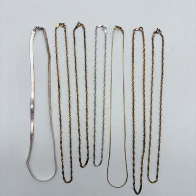 Sterling Silver Chain Group - 7 Pieces