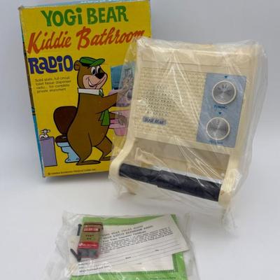 Vintage 1960s Yogi Bear Radio/Toilet Paper Holder - NIB