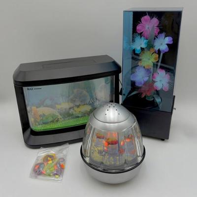 3 Retro Moving Novelty Lamps - Tacky but Fun!