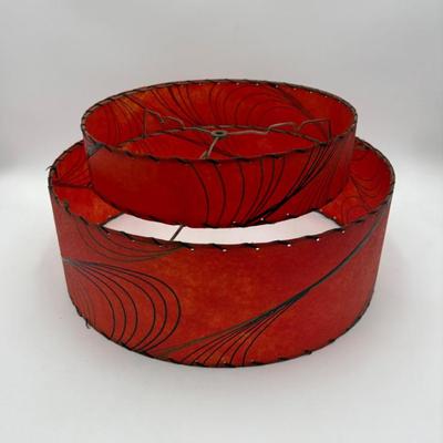 Vintage Cherry Red Lampshade - 1950s