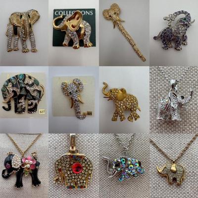 Plenty of Pachyderms - Vintage & Not -  Costume Jewelry