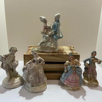 Victorian or Colonial-style Figurines Lot Of Five