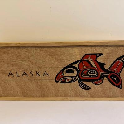 Alaska Indigenous-style art design of a salmon