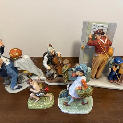 Lot Of Five Norman Rockwell Figurines
