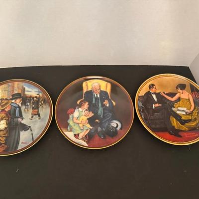 Norman Rockwell Plates Set Of Three