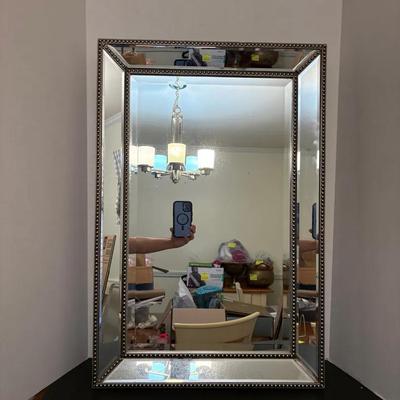 Beaded Edge Wall Mirror, 30 x 20 Inches