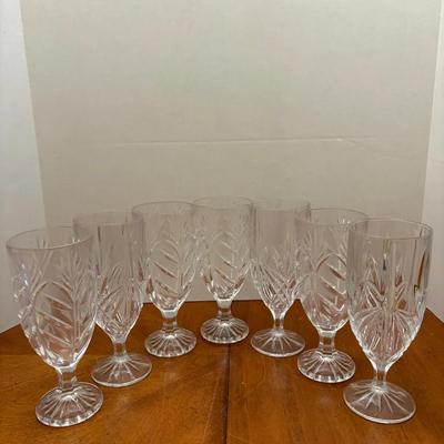 Vintage Pressed Glass Goblets, Set of 7