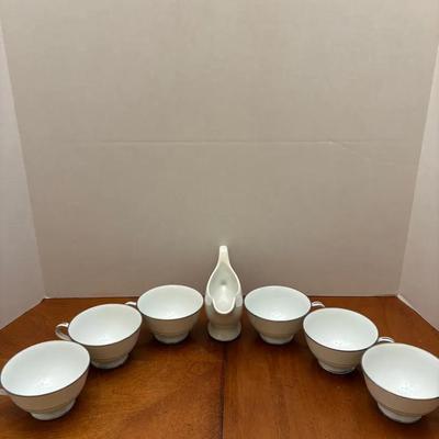 Noritake Buckingham 6438 Cups with Gravy Boat, Set of 7