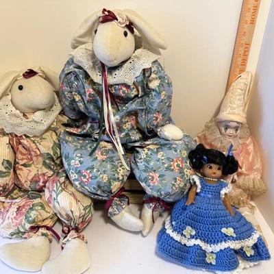 Bunnies By The Bay, crochet Doll, and jester