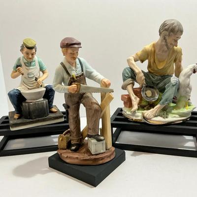 Porcelain Figurines Men Lot Of 3