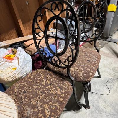 set of two traditional-style wrought iron Chairs