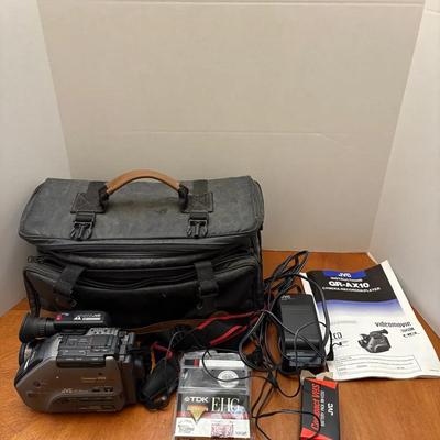 JVC Compact VHS Camcorder Bundle With Bag and Accessories