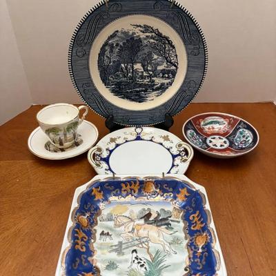 Mixed Antique and Vintage Decorative Plate and Teacup Lot