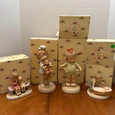 Set of 4 Enesco Memories of Yesterday Figurines With Boxes