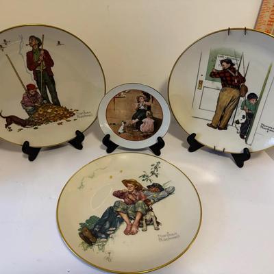 Set A Four vintage Norman Rockwell collector plate