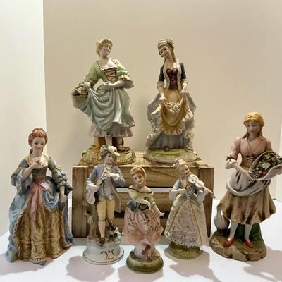 Set of 7 Vintage Porcelain Figurines