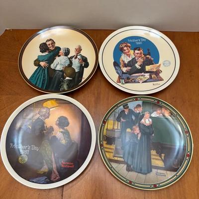 Norman Rockwell Collector Plates With Certificates, Set of Four