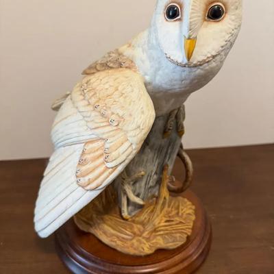 Hand-Painted Porcelain Figurine Titled "The Barn Owl". 