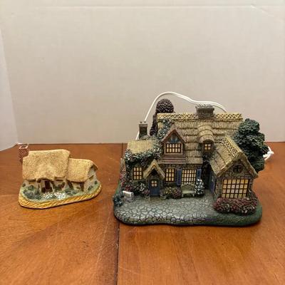 Two Collectible Cottages, Thomas Kinkade Hawthorne Village and David Winter