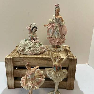 Dresden lace porcelain figurines