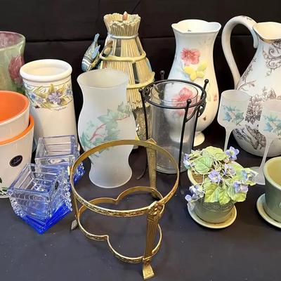 Collection of Decorative Flower Pots, Vases & Home Accents