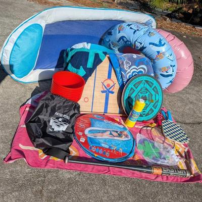 Outdoor Fun Collection Featuring Easton Softball Bat, Floats, Beach Towels & Games