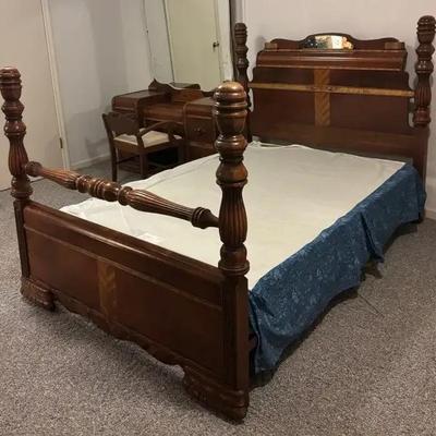 Art Deco Waterfall Full-Size Bed Frame