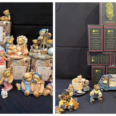 Collection of Cherished Teddies & Boyds Bears & Friends Figurines with Original Boxes
