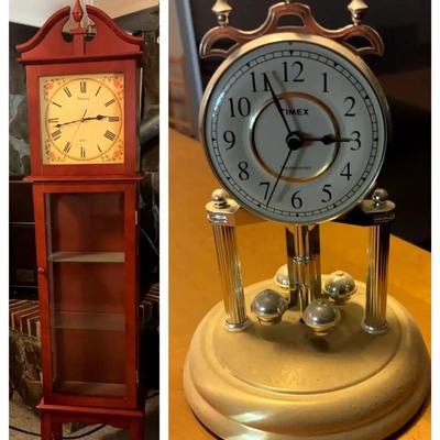 Williamsburg Clock & Curio Cabinet with Timex Westminster Table Clock