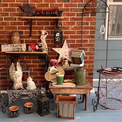 Longaberger Iron Tables, Wood Bench & Metal Accent Tables