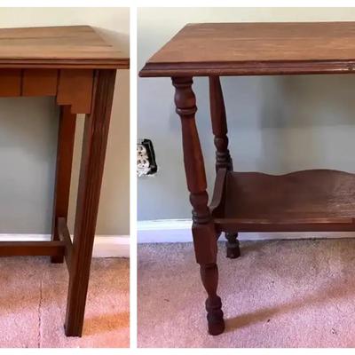 Pair of Vintage Wooden Accent & Side Tables