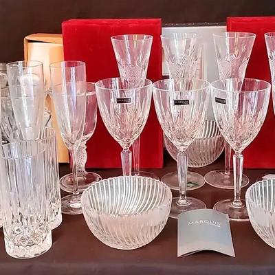 Crystal Stemware Collection Featuring Waterford, Marquis & Longaberger