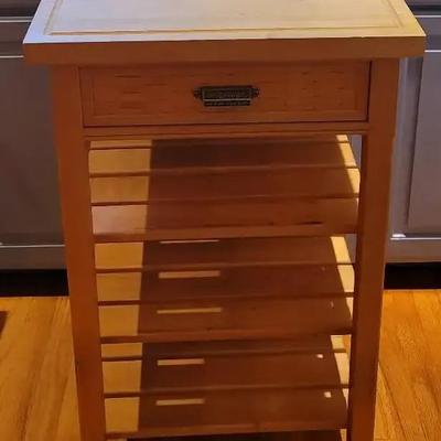 Rare Longaberger Hostess Exclusive Solid Maple Butcher Block Stand