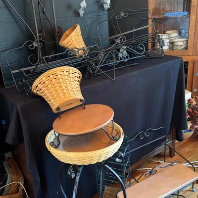 Wood & Iron Home Décor Collection Featuring Longaberger Shelves, Racks & Basket Holders