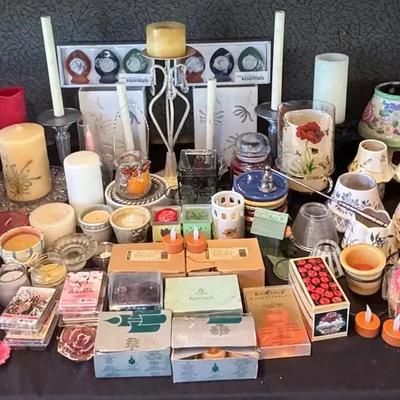 Candles, Holders & Toppers Featuring Yankee Candle, Partylite & Longaberger