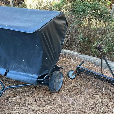 Tow-Behind Lawn Sweeper & Spike Aerator by Brinly-Hardy